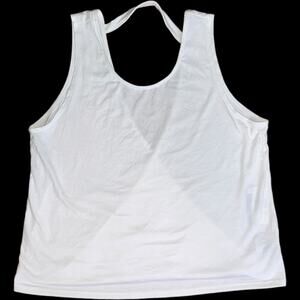 White Onzie Tank with Draped Back m- Size X-Large